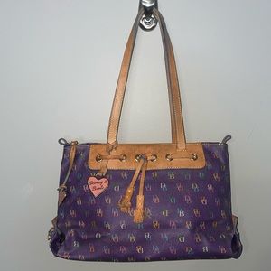 1990s Y2K Dooney and bourke purple rainbow leather bag